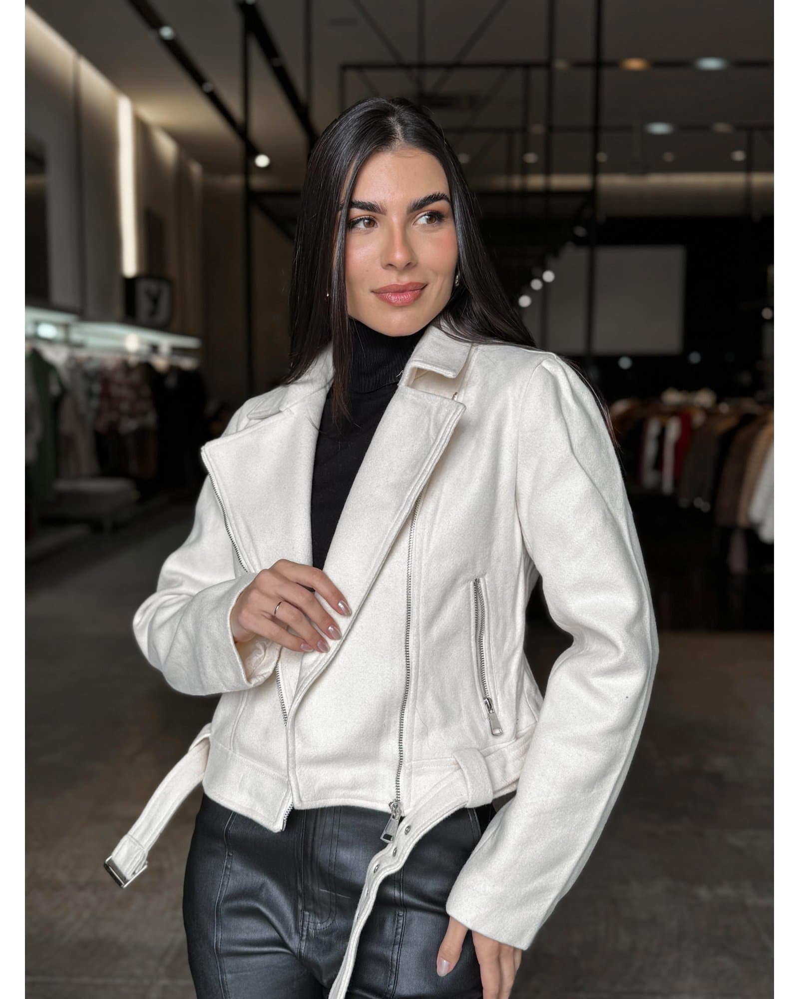 Jaqueta Fashion Lã Batida 