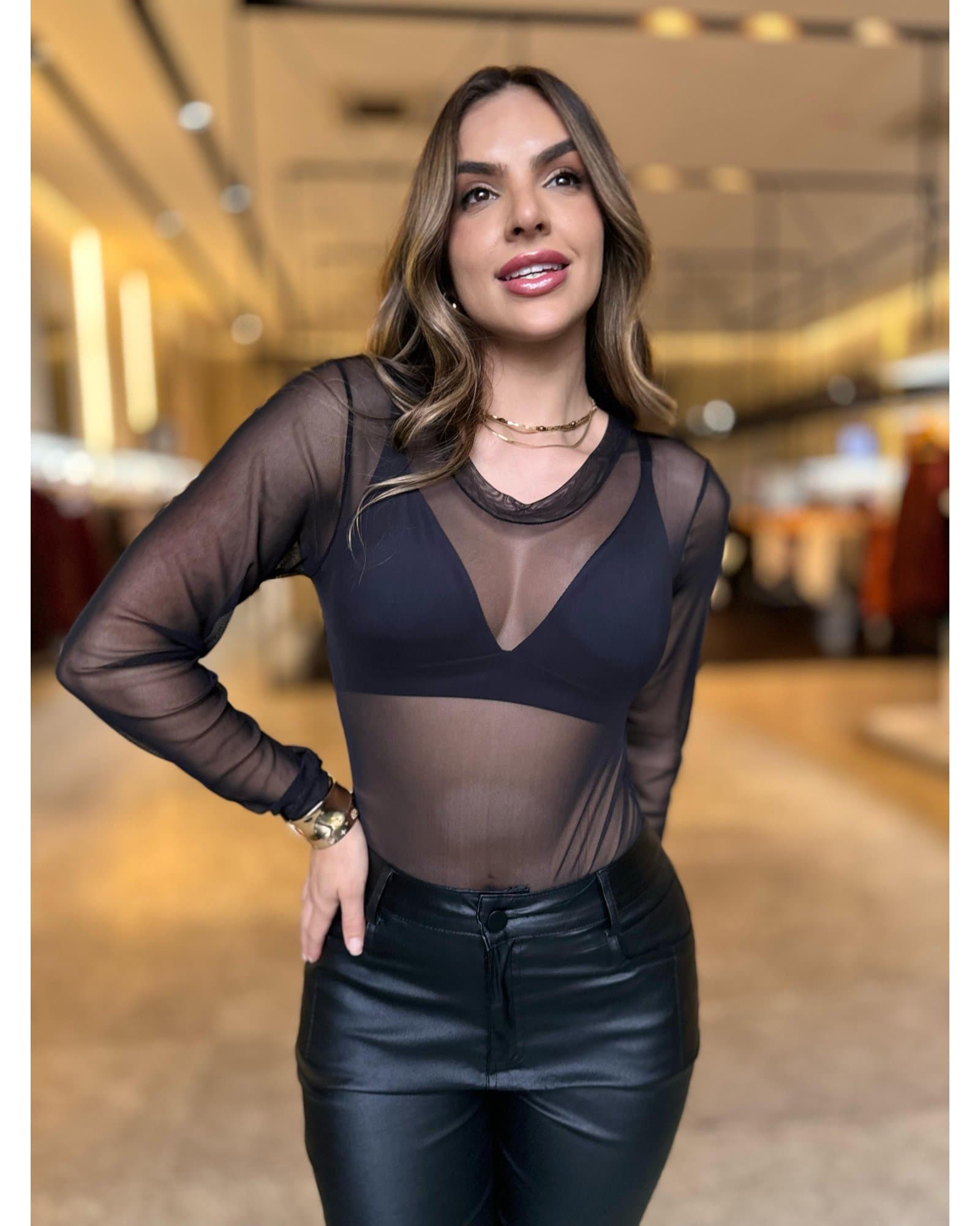 Body Tule Duda Preto