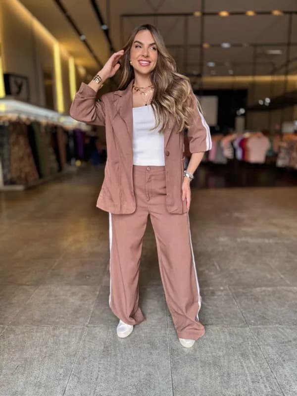 Conjunto Blazer Listras Cíntia 